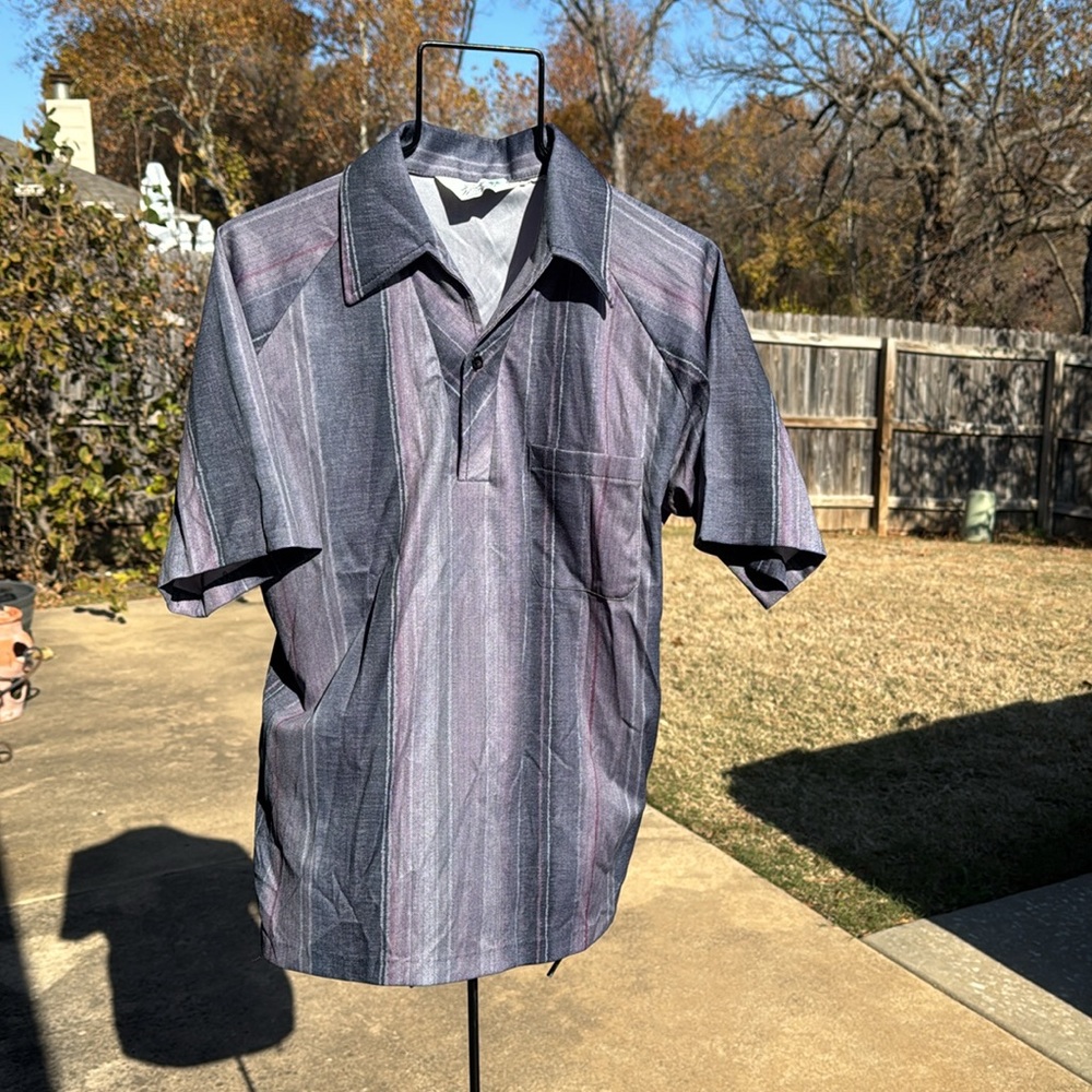 Vintage 70s Ombre Big Collar Resort Wear California Hawaii USA Made Shirt M